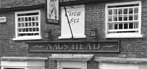 Circa 1832 painted on front of Nag's Head